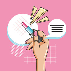 90s style lipstick design vector ilustration