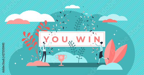Cuadros en Lienzo You win title banner vector illustration