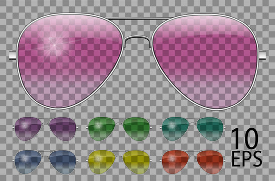 set glasses.police drops aviator shape.transparent different color.sunglasses.3d graphics.pink blue 