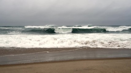 Wall Mural - Atlantic Ocean beach seascape after a storm