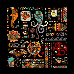 Poster - Ethnic handmade ornament for your design. Polynesian style