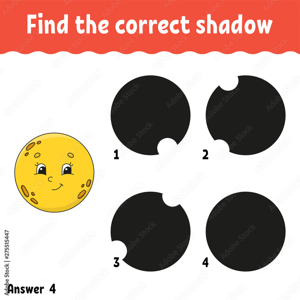 Find the correct shadow. Education developing worksheet. Matching game ...