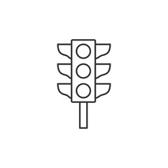 Leinwandbilder - Traffic lights icon template black color editable. Stoplight symbol line style vector sign isolated on white background. Simple logo vector illustration for graphic and web design.