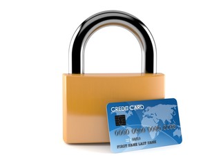 Canvas Print - Padlock with credit card