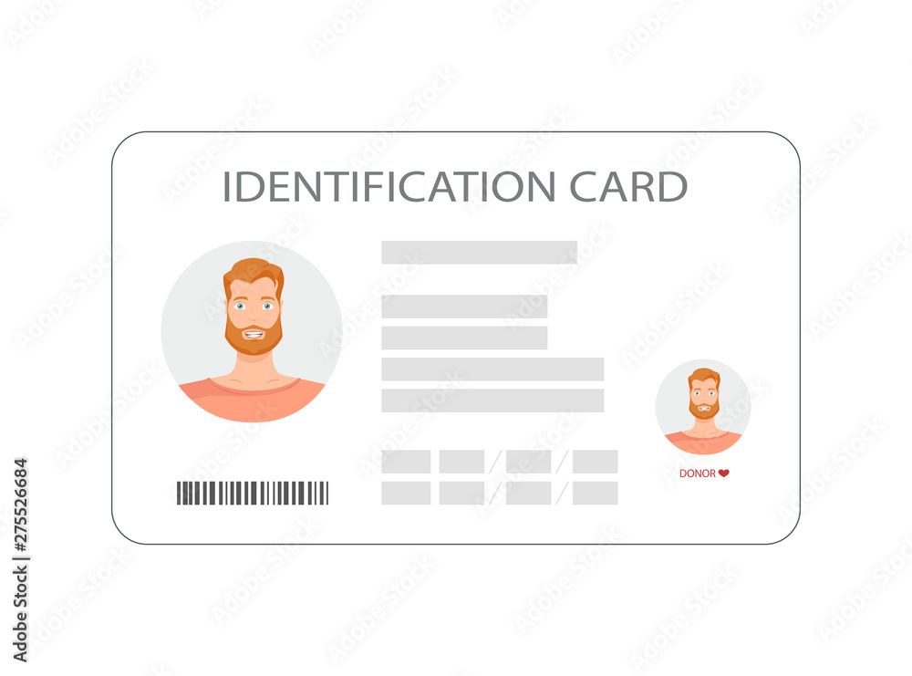 Personal identification card. ID card, identification card, identity ...