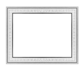 silver picture frame isolated on white background