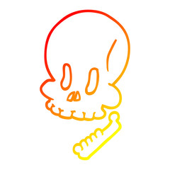  warm gradient line drawing cartoon halloween skull