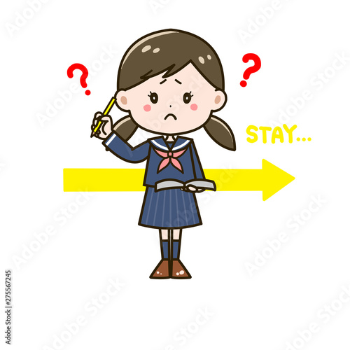 成績 上がらない 女の子 ポーズ イラスト Stock イラスト Adobe Stock