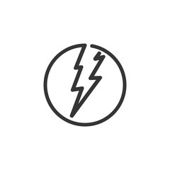 Aufkleber - Lightning, electric power icon template black color editable. Energy and thunder electricity  symbol vector sign isolated on white background. Simple Power Flash logo vector illustration for graphic a