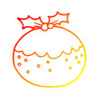 © lineartestpilot - warm gradient line drawing cartoon christmas pudding