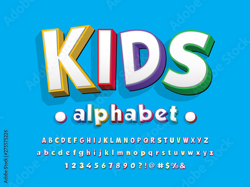 Vector of stylized colorful alphabet design