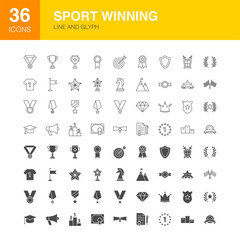 Sticker - Sport Winning Line Web Glyph Icons