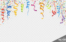 Confetti And Streamers Party Background