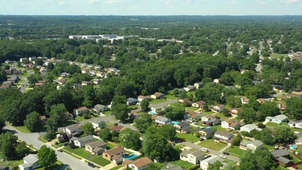 Wall Mural - Aerial footage residential neighborhood Newark DE USA