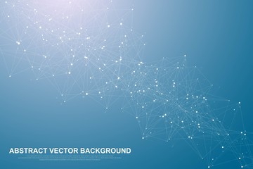 Fototapete - Big data visualization. Social network or business analytics representation. Abstract vector graphics. Futuristic infographic illustration