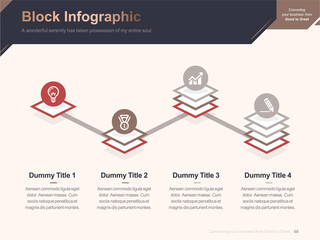 Flat business presentation brochure vector slide template with awesome layout vector color diagrams