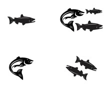 Fish Vector Silhouette Template Salmon