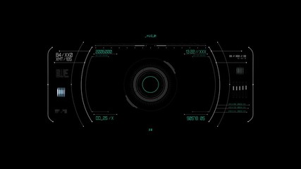 Wall Mural - future technology and cyberspace concept - virtual screen display projection over black background