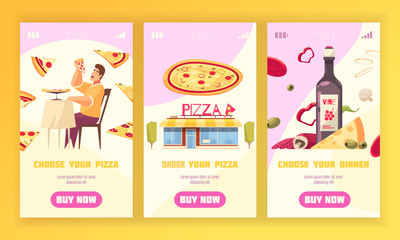 Sticker - Pizza Vertical Banner Set