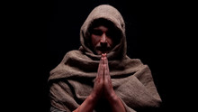 Christian Prophet In Robe Praying, Asking For Soul Salvation, Belief In God