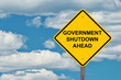 Government Shutdown Warning Sign