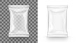 White Blank Transparent Food Snack Sachet Bag Package