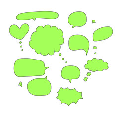 Colorful Speech bubbles symbol. hand-drawn. Doodle. Vector