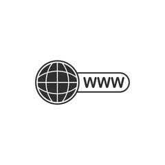 Aufkleber - Web internet and globe icon template black color editable. Web internet and globe symbol vector sign isolated on white background. Simple logo vector illustration for graphic and web design.
