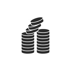 Aufkleber - coin icon template black color editable. coin symbol vector sign isolated on white background. Simple logo vector illustration for graphic and web design.