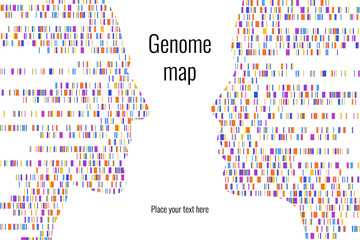 dna test infographic. vector illustration. genome sequence map. template for your design. background