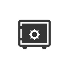 Aufkleber - Bank vault icon template black color editable. Bank locker or security box symbol vector sign isolated on white background. Simple logo vector illustration for graphic and web design.