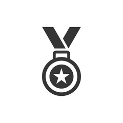 Poster - Medal icon template black color editable. Medal symbol vector sign isolated on white background. Simple logo vector illustration for graphic and web design.