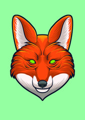 Wall Mural - Fox Head vector for logo/ design or illustration element