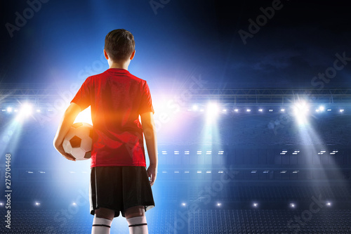 Little soccer champion. Mixed media