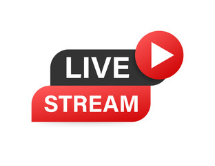 Live streaming logo, news and TV or online broadcasting. Vector stock illustration