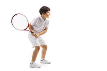 Wall Mural - Boy playing tennis