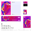 © yahya - Stationery Corporate Brand Identity Mockup set with Colorful Abstract Fluid Background. Vector Illustration Mock up for Branding, product, event, banner, website.