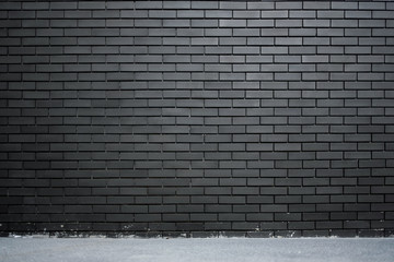 Wall Mural - Texture of Black brick wall for background. Loft style concept.