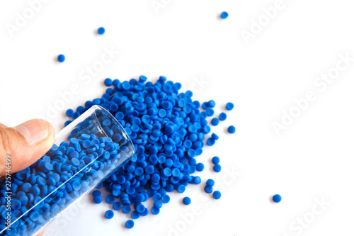 Fotografía Close-up of plastic polymer granules, polymer plastic, polymer pallet, Plastic ball