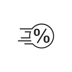 Fototapete - Percentage icon template black color editable. Discount symbol vector sign isolated on white background. Simple logo vector illustration for graphic and web design.