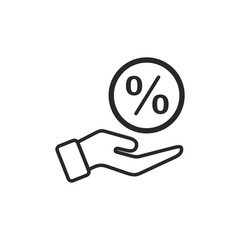 Fototapete - Percentage icon template black color editable. Discount symbol vector sign isolated on white background. Simple logo vector illustration for graphic and web design.