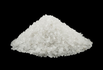 Salt on black background 