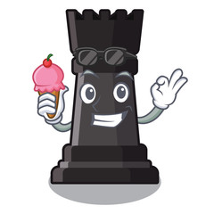 Sticker - With ice cream rook chess isolated in the mascot