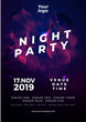 Night party poster sport template background-vector	