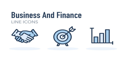 Wall Mural - Business And Finance Line Icons