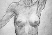 Human's Figure, Pencil Drawing Illustration, Sketch