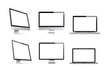 Fototapeta  - Set of computer, laptop in a flat vector style