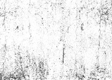 Distress Old Cracked Concrete Texture, Vector Illustration. Black And White Grunge Background. Stone, Asphalt, Plaster, Marble.