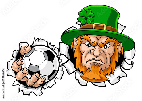 A leprechaun soccer footbal...