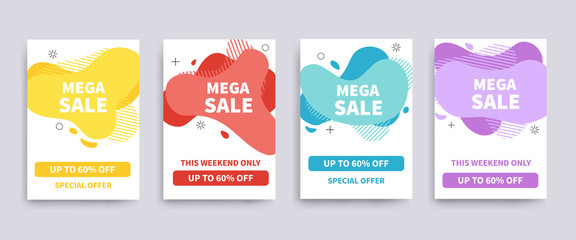 Wall Mural - sale banner or flyer template. mega sale offer banner design